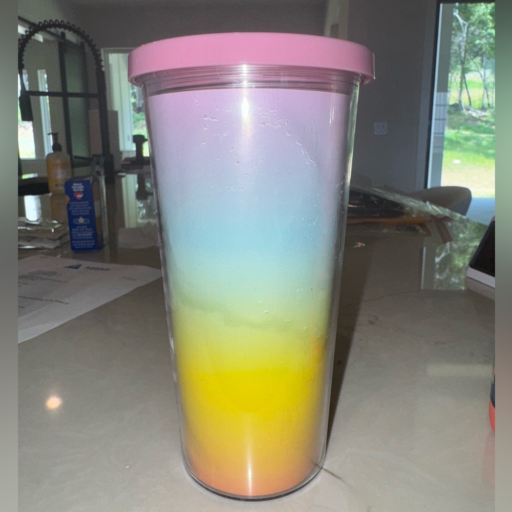 Kendra Scott Optimist Colorful Tumbler with Pink Lid - Picture 2 of 6